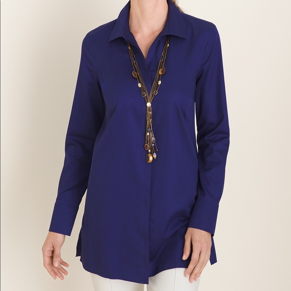 Chico’s No Iron Sateen Tunic - Chico’s size 2